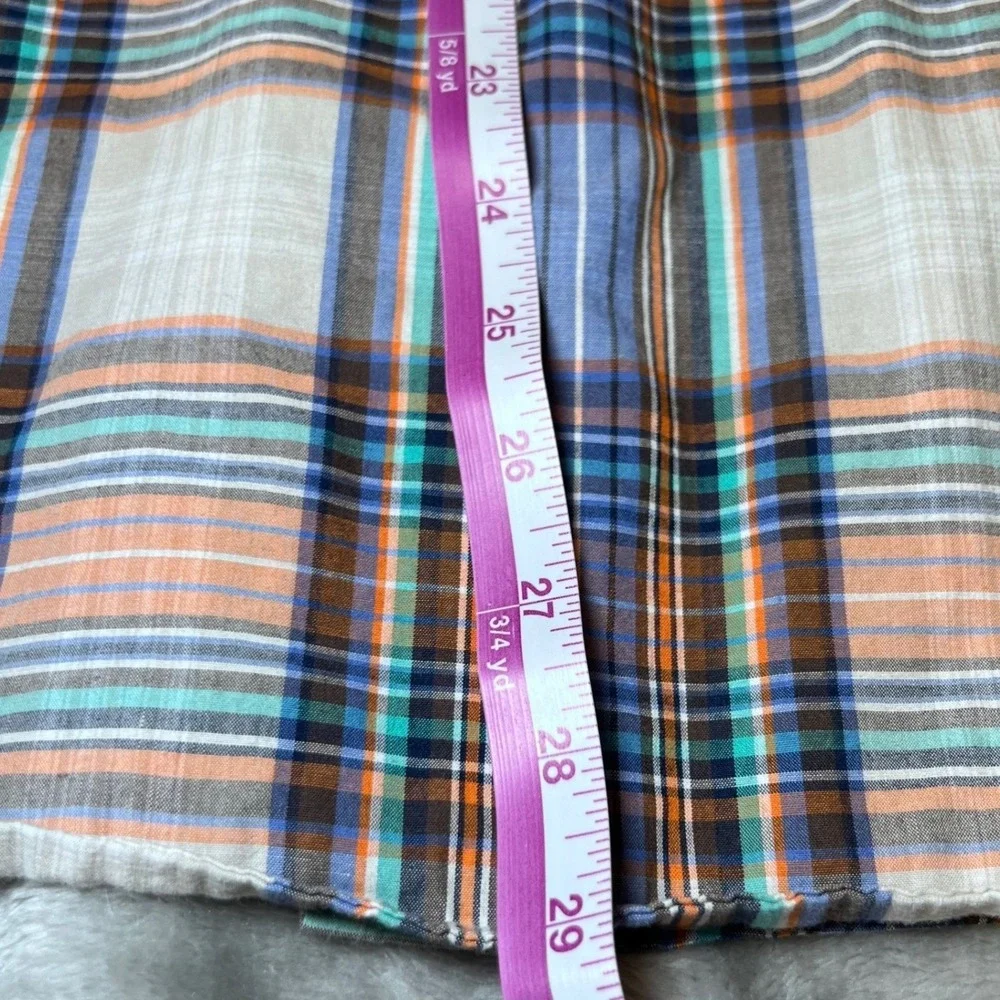 Chaps Mens Size Medum Custom Fit Shirt Plaid Long Sleeve Business Casual Preppy